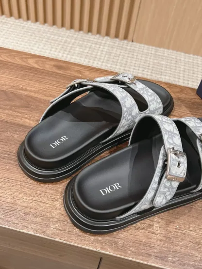 Dior Aqua Sandal Replica – Gray Oblique Jacquard - Image 6