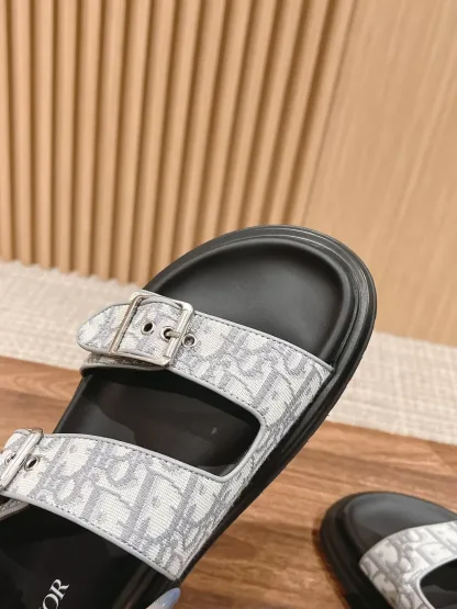 Dior Aqua Sandal Replica – Gray Oblique Jacquard - Image 5