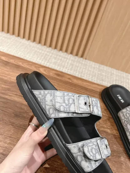 Dior Aqua Sandal Replica – Gray Oblique Jacquard - Image 4