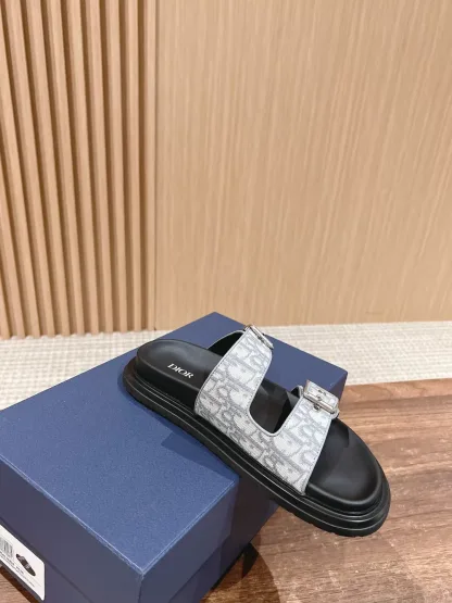 Dior Aqua Sandal Replica – Gray Oblique Jacquard - Image 7