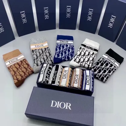 Dior Oblique Socks Replica – Box of Five Pairs