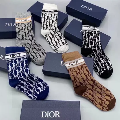 Dior Oblique Socks Replica – Box of Five Pairs - Image 3