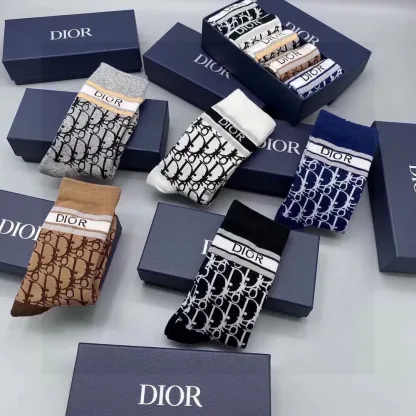 Dior Oblique Socks Replica – Box of Five Pairs - Image 2