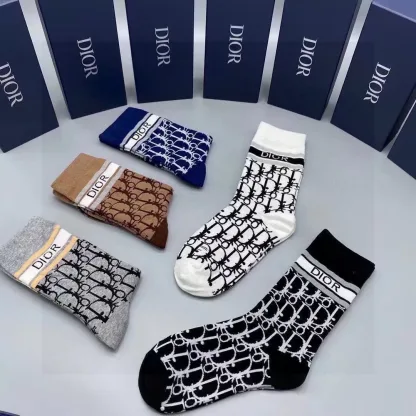 Dior Oblique Socks Replica – Box of Five Pairs - Image 5