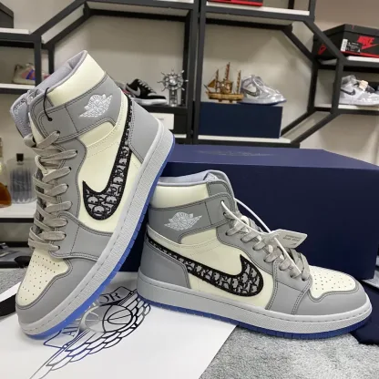 Dior x Air Jordan 1 High OG Replica Sneakers - Image 4