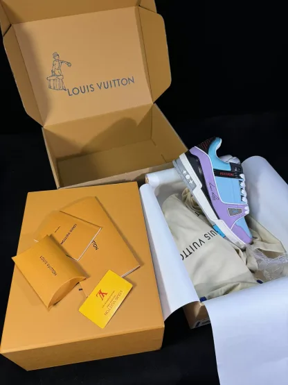Louis Vuitton Trainer Sneaker Replica - Vintage Calf Leather - Image 10